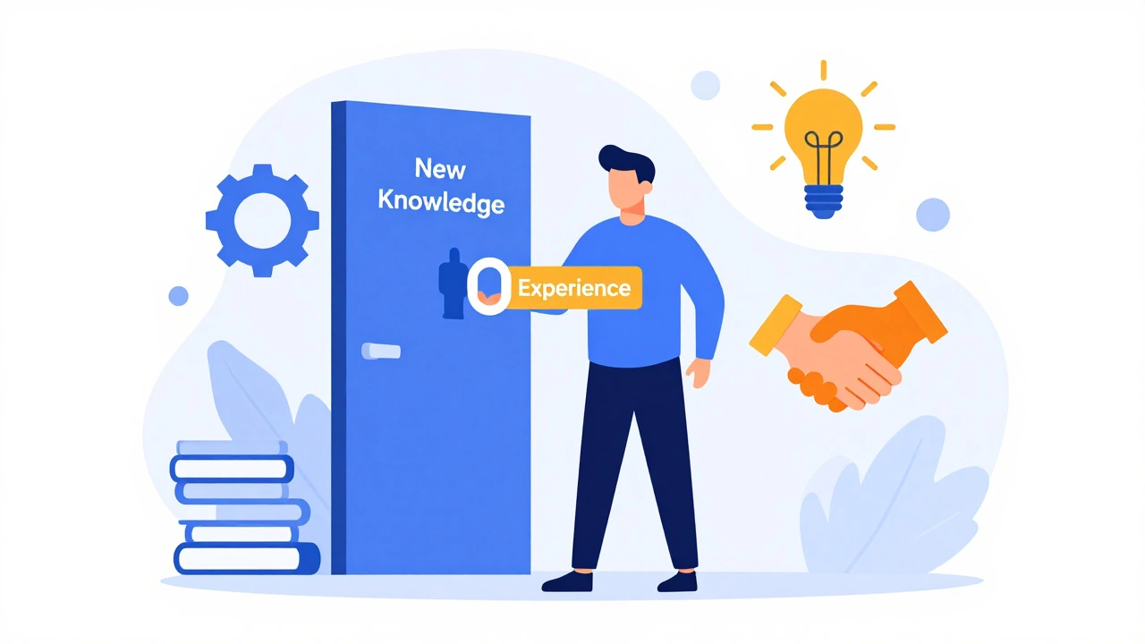 Illustration of adult learner using experience to solve problems
