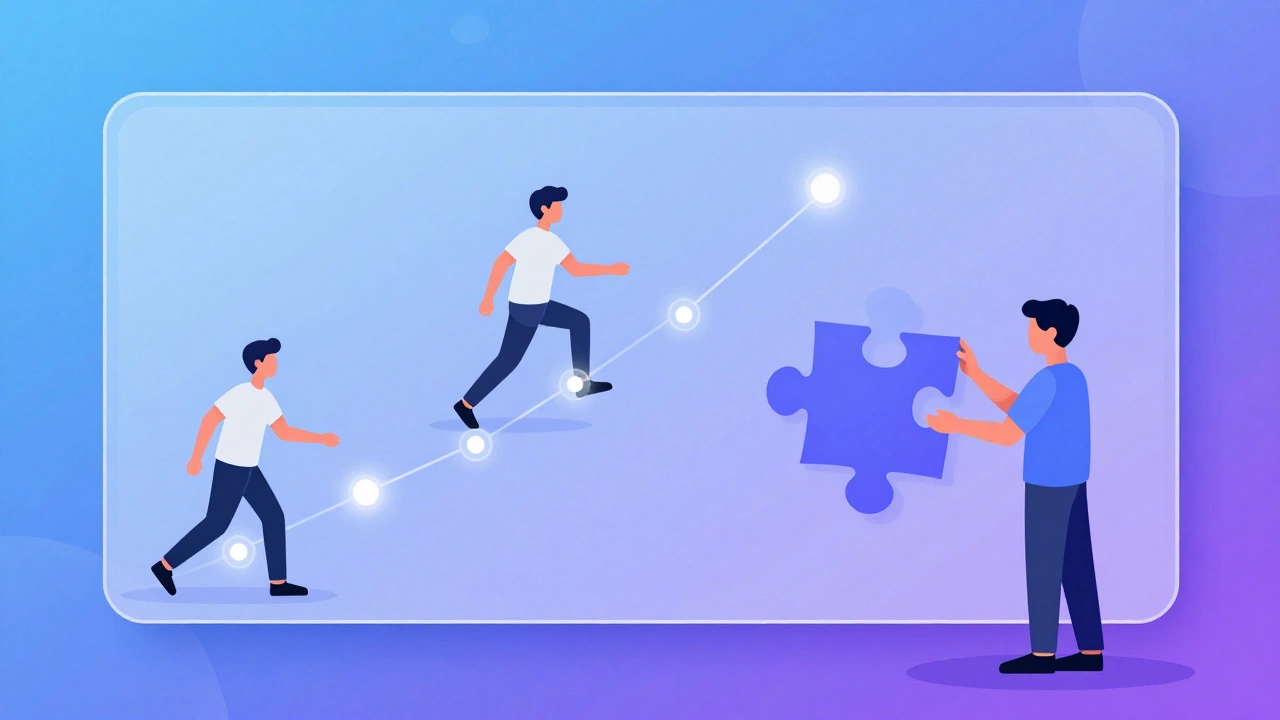 Abstract illustration showing self-paced learning progress