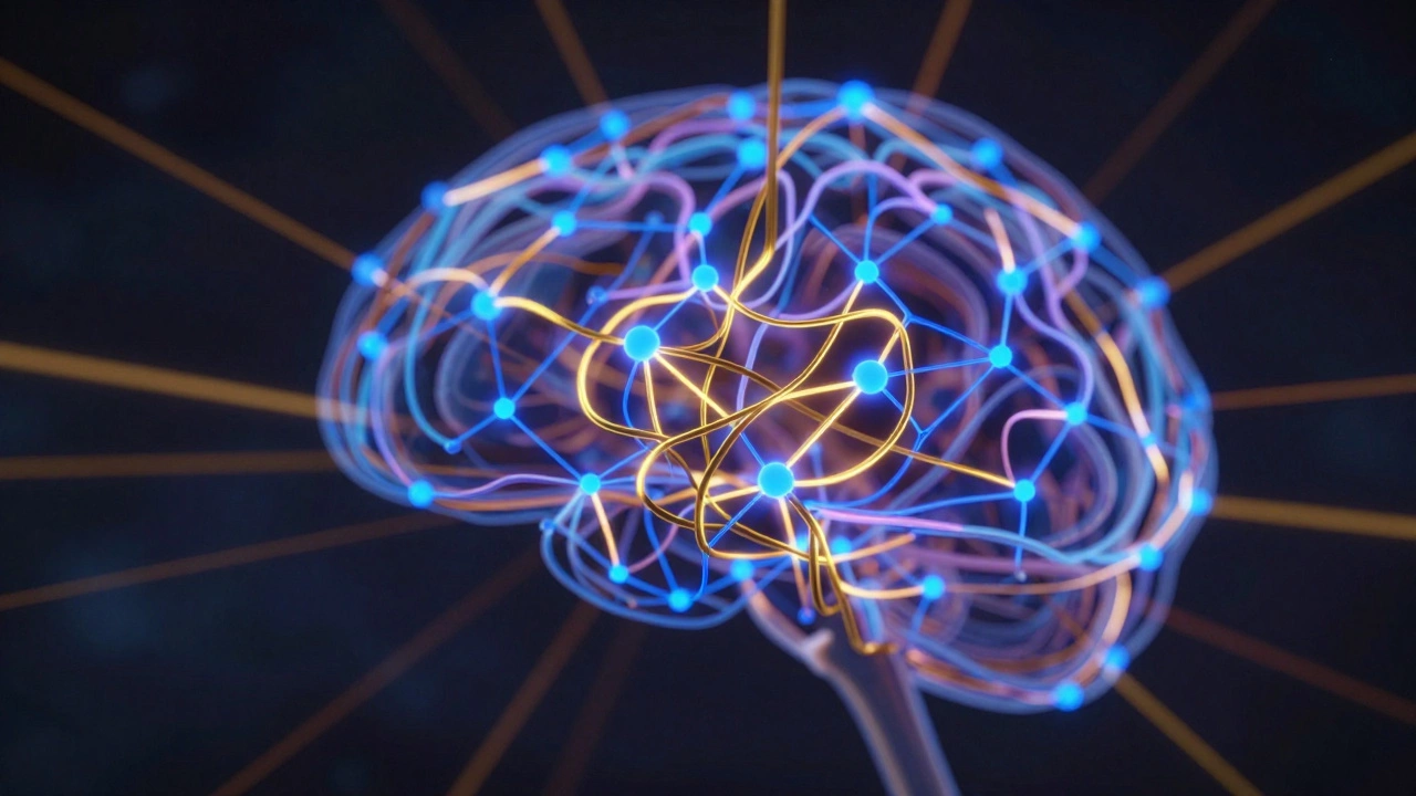 Neural network visualization showing conflict between new and old memories