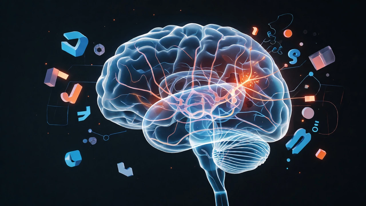 Conceptual visualization of neural pathways affected by learning disabilities