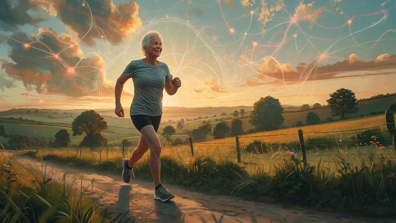 Older adult walking in nature for brain health