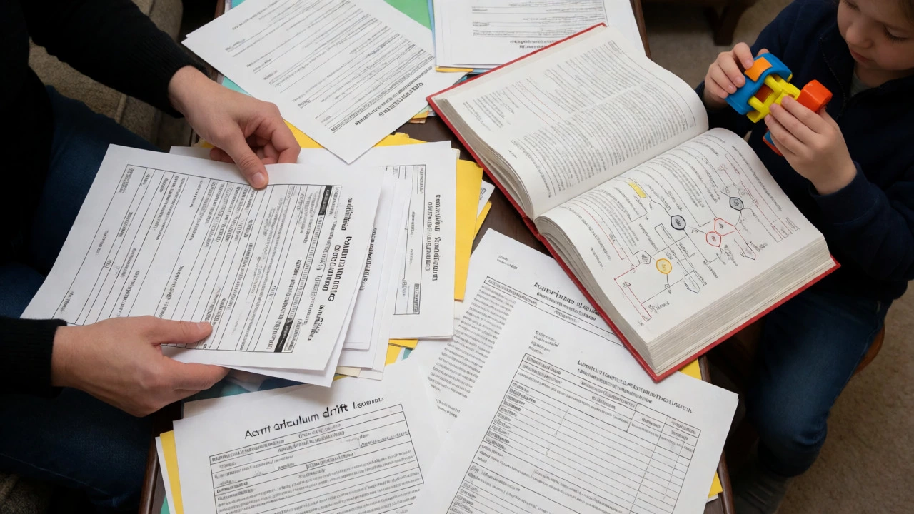 Parent overwhelmed by administrative paperwork and curriculum planning