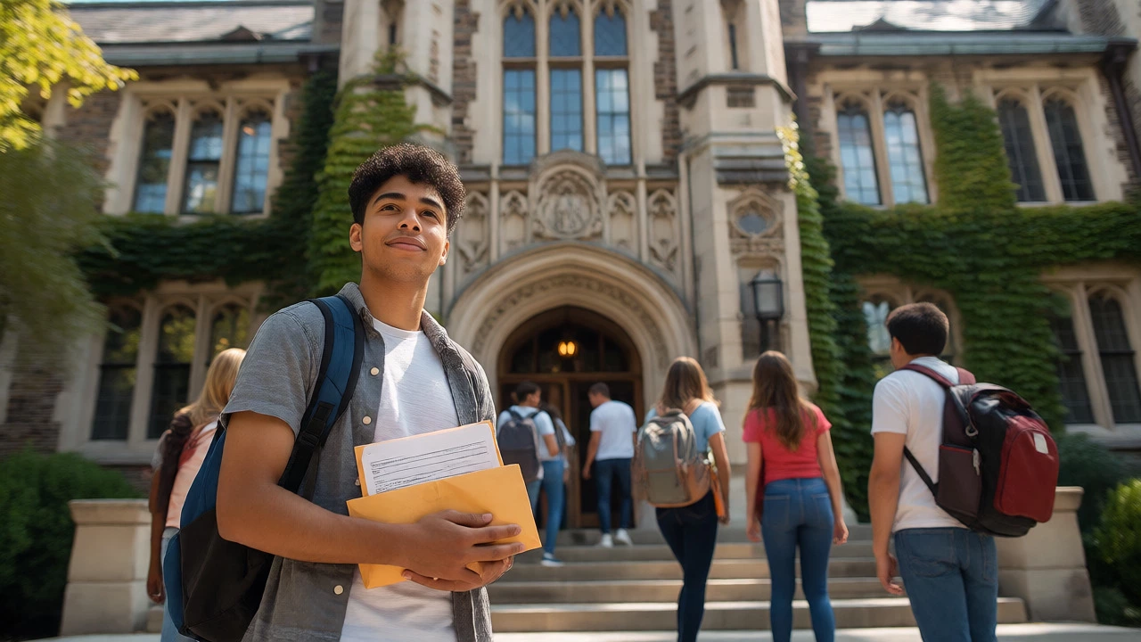 International students approaching a US university campus