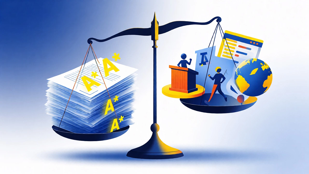 Scale balancing A-level grades and extracurriculars